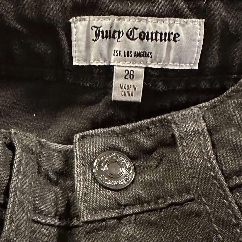 Juicy Couture Women’s Venice Statement Fringe Jeans Black straight fit Sz 26 - Picture 7 of 7